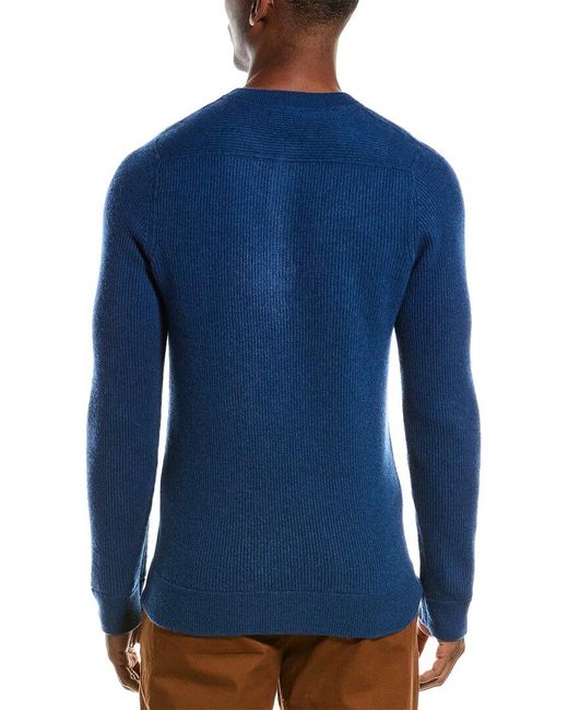 Kier + J Blue Kier + J Shaker Wool & Cashmere-blend Henley for men