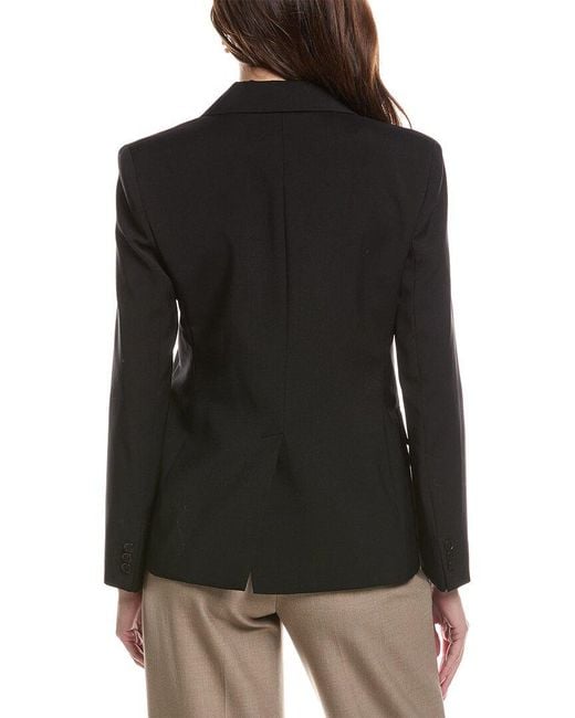 Max Mara Black Lamine Wool Jacket