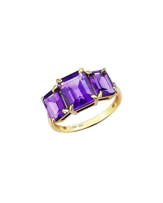 Kai Fine Jewelry Purple 14K 4.33 Ct. Tw. Diamond & Amethyst Cocktail Ring