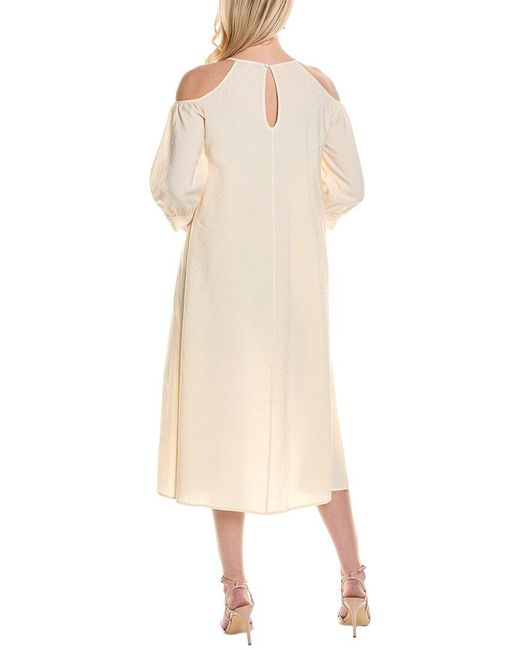 Peserico Natural Cold-shoulder Midi Dress