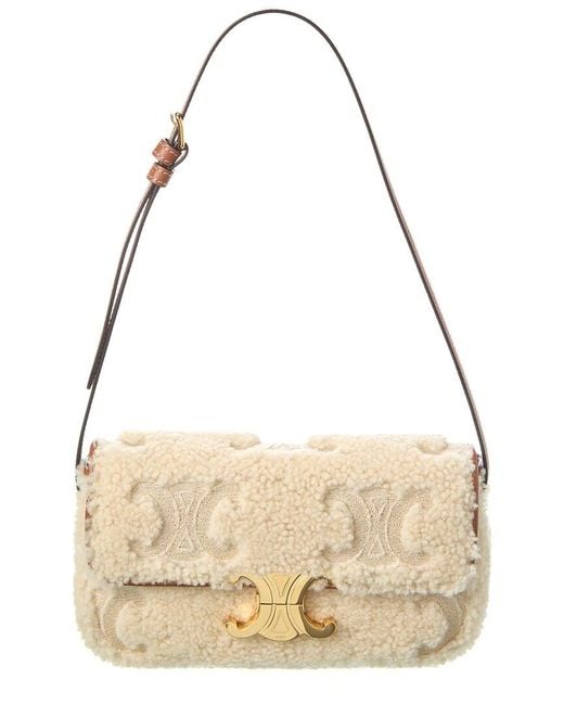 Céline Metallic Claude Shearling Shoulder Bag