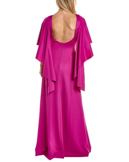 Black Halo Purple Lotus Gown
