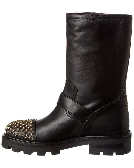 Jimmy Choo Black Biker Ii Leather Boot