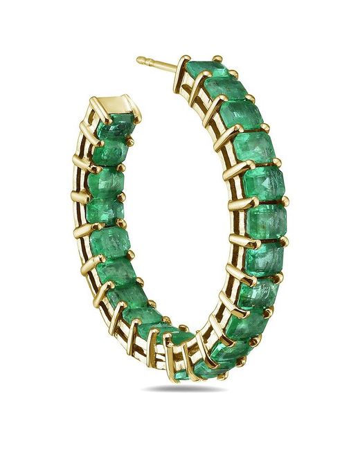 Forever Creations USA Inc. Green Forever Creations 14k 7.00 Ct. Tw. Emerald In-out Hoops