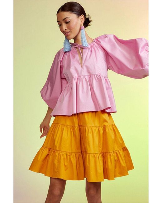 Cynthia Rowley Pink Tier Skirt