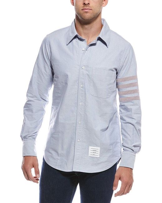 Thom Browne Blue Button Shirt for men