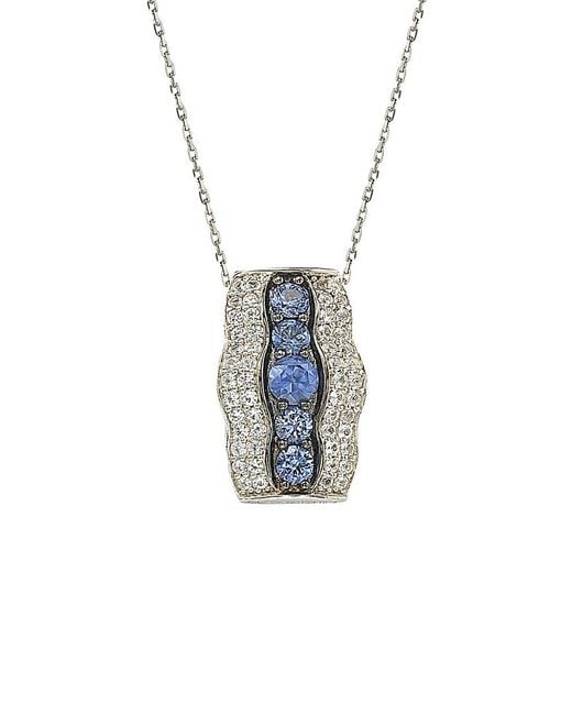 Suzy Levian Multicolor 18k & Silver 1.89 Ct. Tw. Sapphire Necklace