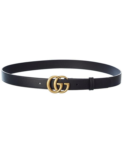 Gucci Men's Leather Belt with Double G Buckle