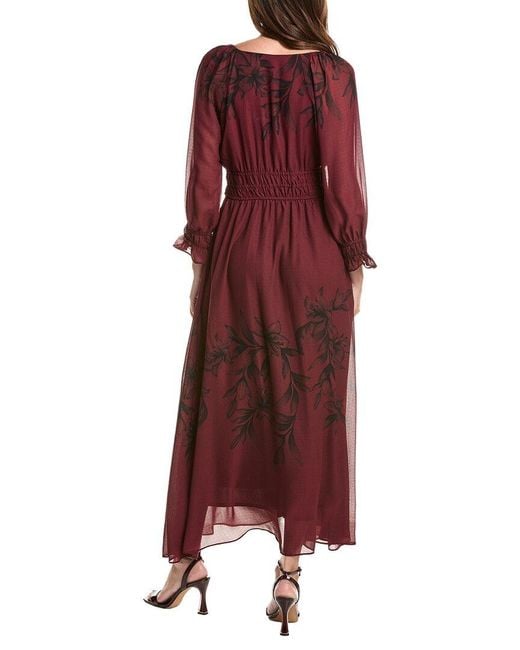 Taylor Red Long Sleeve Midi Dress