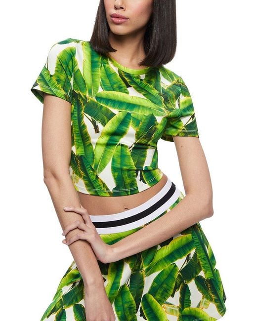 Alice + Olivia Green Alice + Olivia Cindy Classic Cropped T-shirt