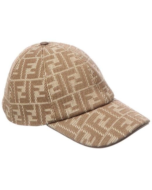 Fendi Natural Ff Logo Baseball Cap
