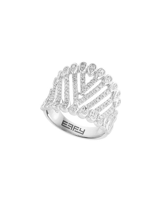 Effy Fine Jewelry White 14K 2.32 Ct. Tw. Diamond & Sapphire Ring