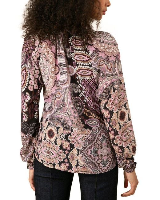 Hale Bob Red Laura Silk Blouse