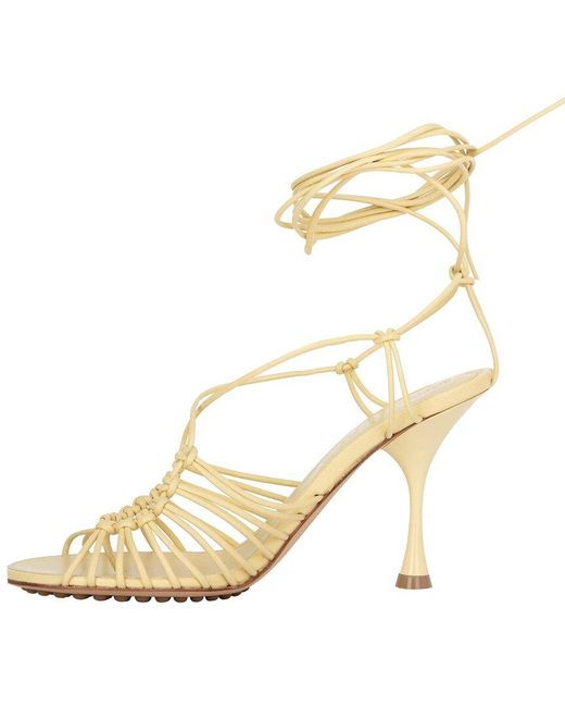 Bottega Veneta Metallic Lambskin Dot Leather Sandal (Authentic Pre-Loved)