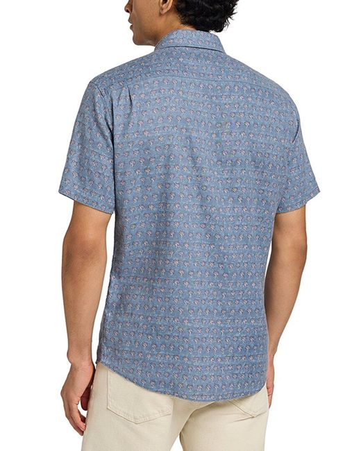 Faherty Brand Blue Breeze Linen-Blend Shirt for men
