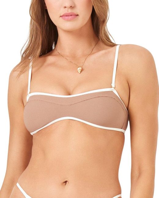 L*Space Brown Selena Swim Top