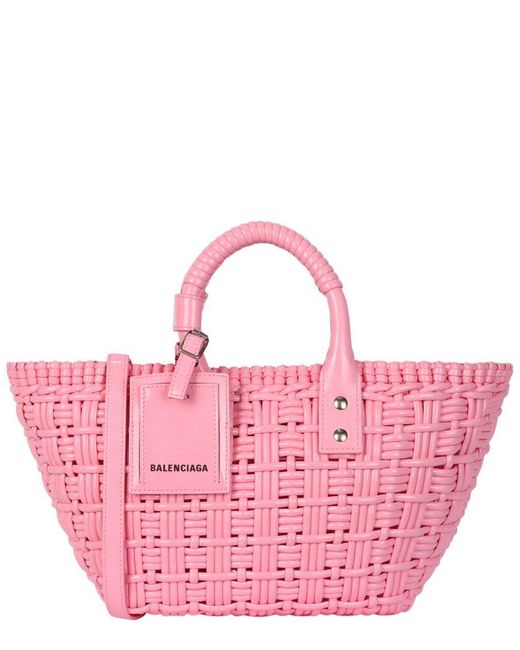 Balenciaga Pink Bistro Xs Basket Top Handle Bag