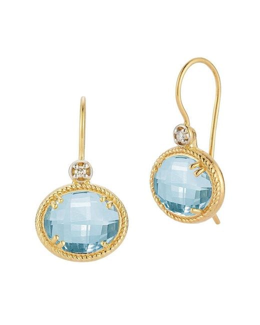 Reiss Blue 14K 6.04 Ct. Tw. Diamond & Topaz Earrings
