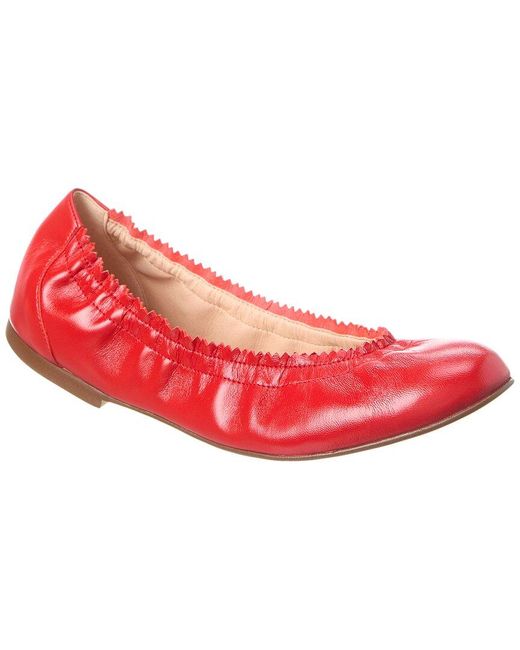 French Sole Red Cecila Leather Flat