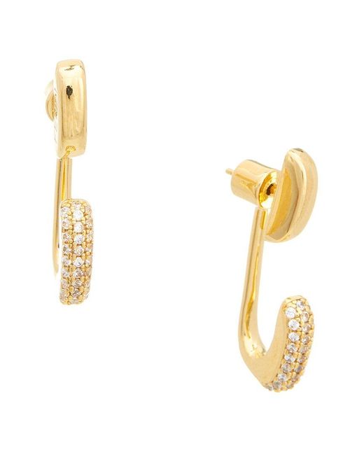 Fendi Metallic Filo Cz Earrings