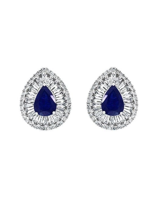 Effy Fine Jewelry Blue 14K 2.06 Ct. Tw. Diamond & Sapphire Earrings