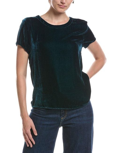 Bella Dahl Black Silk-Blend Crew T-Shirt