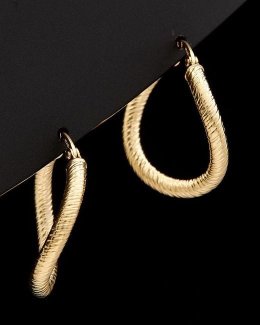 Italian Gold Black 14k Bold Hoops