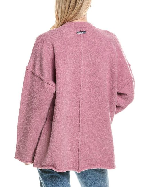 ENA PELLY Pink Amira Boucle Wool & Mohair-blend Top