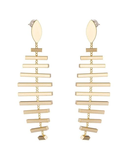 Eye Candy LA Metallic Cz Clara Golden Drop Earrings
