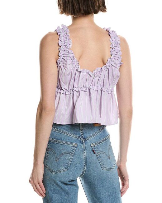 Avantlook Purple Elastic Ruffle Top