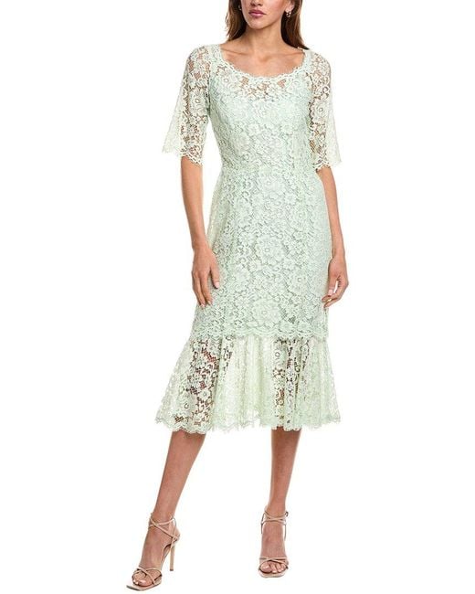 Dolce & Gabbana Green Lace Midi Dress