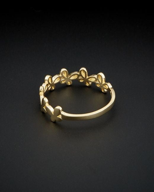 Italian Gold Black 14k Butterflies Ring