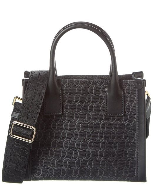 Christian Louboutin Black By My Side Canvas & Leather Tote