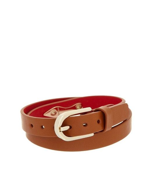 Christian Louboutin Red Logo Leather Belt Bracelet