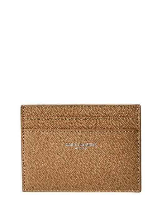 Saint Laurent Brown Classic Leather Card Case