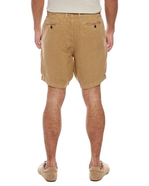 John Varvatos Natural Johnny Flat Front Linen-Blend Short for men