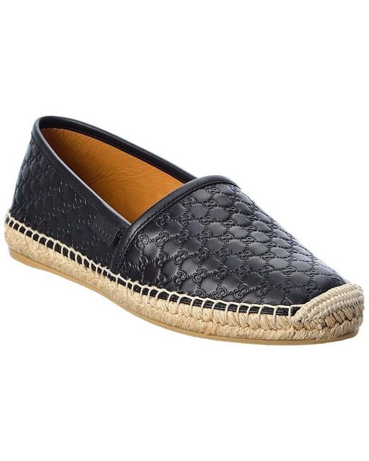 Gucci Blue GG Leather Espadrille
