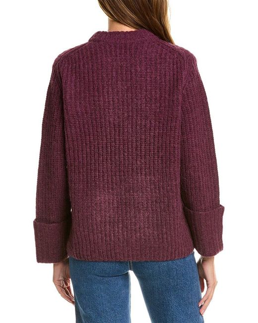 Vince Purple Shaker Rib Wool & Alpaca-blend Sweater