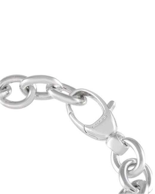 Gucci White Heart Chain Heart Chain Bracelet