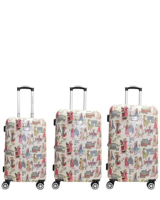 Adrienne Vittadini Natural Paris Ladies Collection 3pc Hardcase Luggage Set