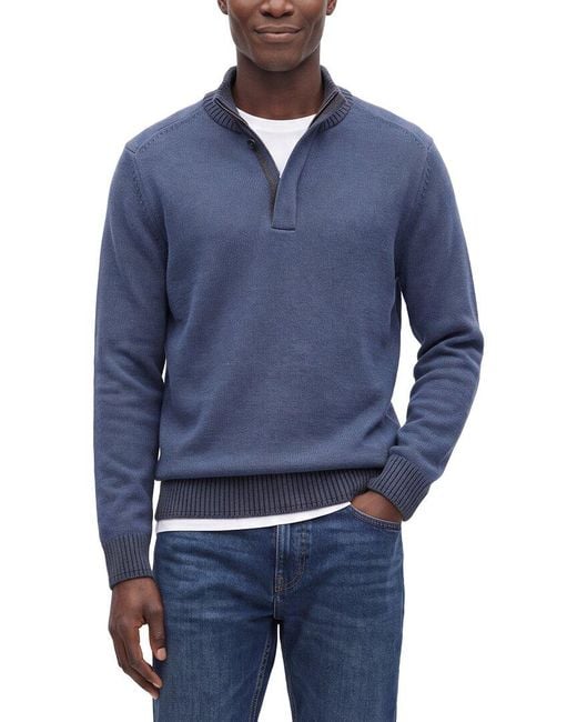 Raffi Blue Vanise 1/4-zip Wool & Cashmere-blend Mock Neck Sweater for men
