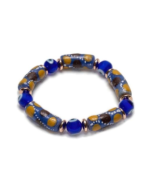 jean claude Blue Jewelry Hematite Alhambra Spirit Stretch Bracelet for men
