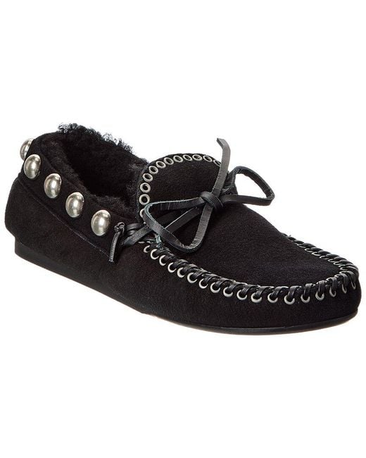 Isabel Marant Black Faomee Suede Loafer