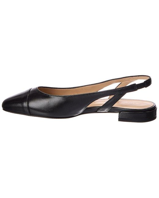 Stuart Weitzman Blue Sleek Leather Slingback Flat