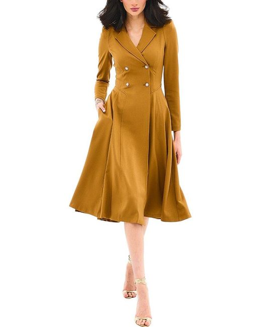 BGL Yellow Wool-blend Midi Dress