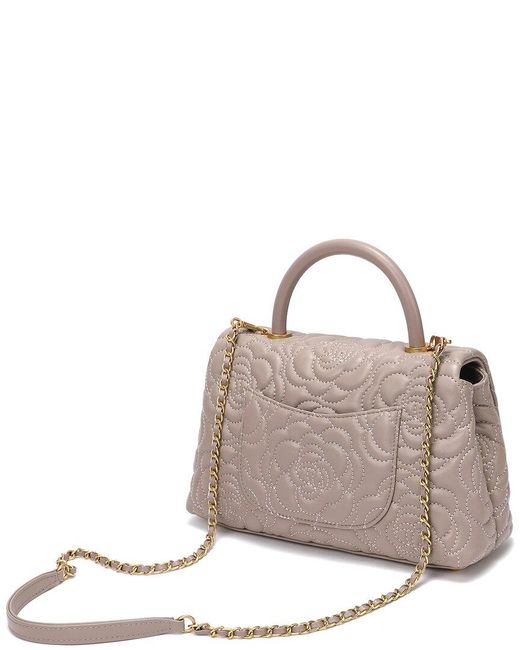 Tiffany & Fred Paris Brown Quilted Large Leather Satchel