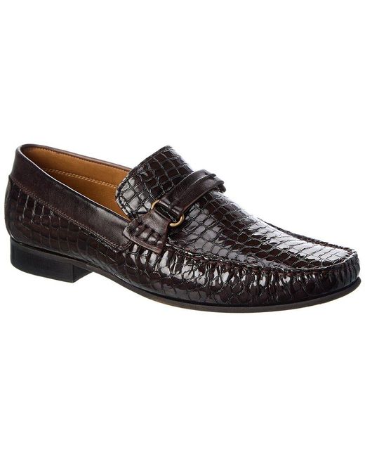 Donald J Pliner Donnie Croc-embossed Leather Loafer in Black for Men | Lyst