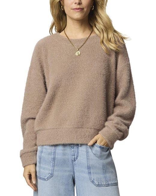 Splendid Brown Fallon Fuzzy Crewneck