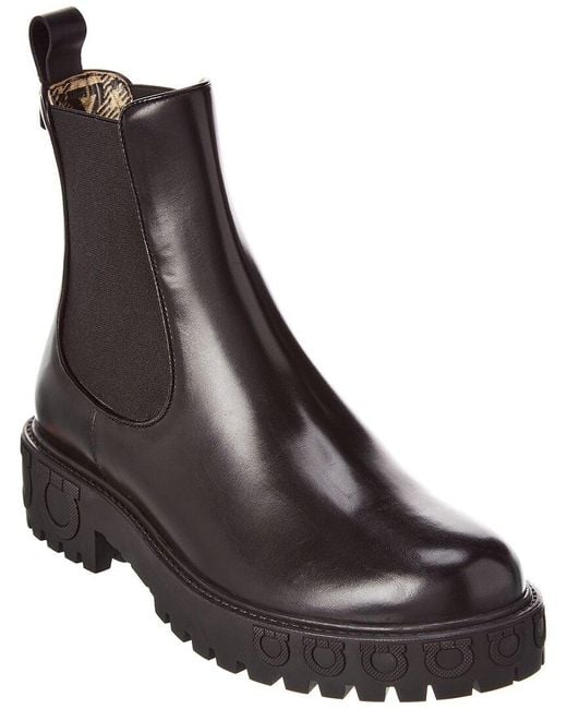 Ferragamo Brown Varsi Leather Bootie