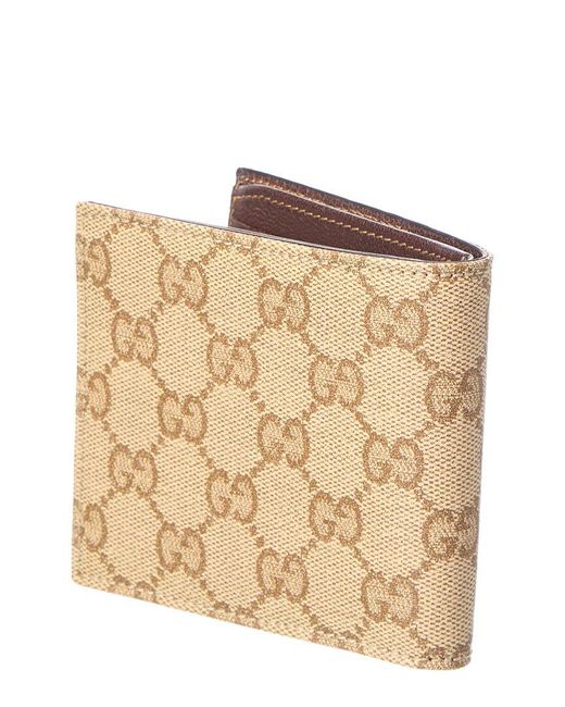 Gucci Natural Essence Classic Gg Coated Canvas Bifold Wallet